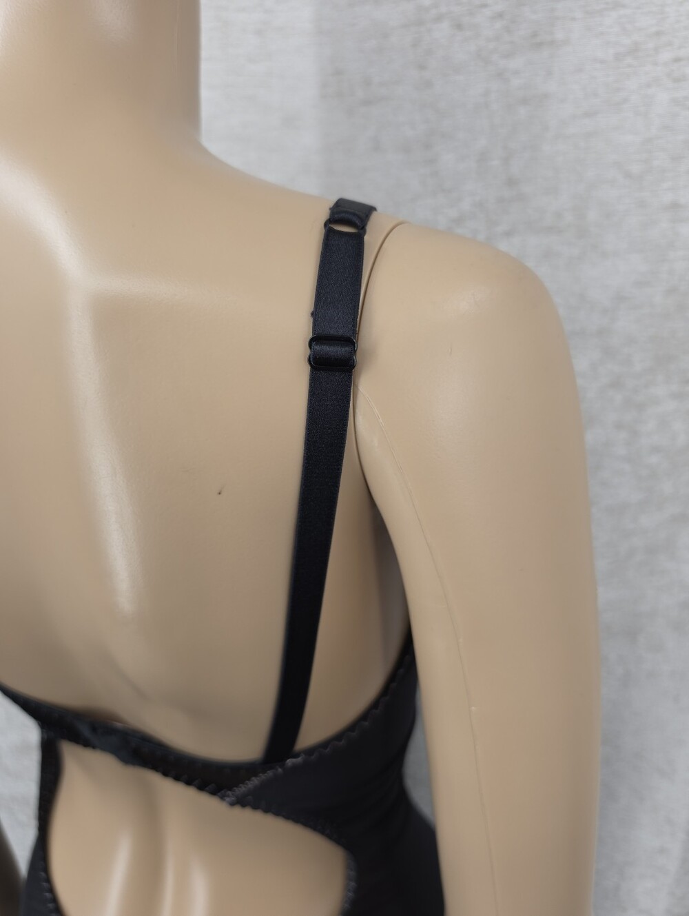 Y2K Victoria's Secret Black Satin Slip Chemise with Pink Bow Garters Corset - Picture 8 of 13